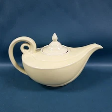 Vintage Unmarked Hall China Aladdin Genie Pot Pale Yellow 