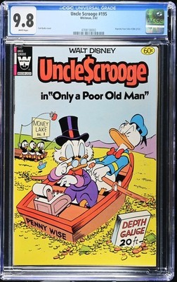 Uncle Scrooge #195 CGC 9.8 WP NM/M Whitman 1982 Reprints Four Color #386 1952  