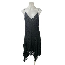 Polo Ralph Lauren Black Floral Lace Sleeveless Cami Camisole Midi A-Line Dress M
