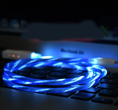 LED flowing Light Up USB Sync Charger Data Cable Charging Cord For Type-C iPhone - Picture 2 of 24