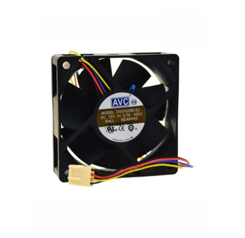 1pcs AVC 0.7A DV07020B12U AS02 70x20MM 4-PIN CPU Fan DC 12V BALL BEARING - Image 3 of 3