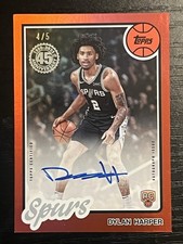 2025-26 Topps Dylan Harper RC On Card Auto Red 4/5 SSP San Antonio Spurs Rookie