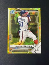 2021 Bowman Chrome Sapphire Yellow Refractor #BCP-176 Yoelqui Cespedes /50
