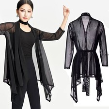 Latin Rumba Samba Tango Ballroom Dance Tops Shirt Practice Dancewear Ladies