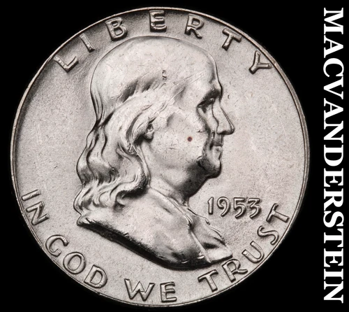 1953 Silver Franklin Half Dollar - Choice Gem Brilliant Unc  Lustrous  #i7653