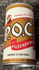 P.O.C. Pilsener STRAIGHT STEEL COPPER COLOR Beer Can PILSENER BREWING CO