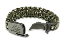 Outdoor Edge Para-claw Fixed Blade Knife 1.5“ Hawkbill Paracord Bracelet Size M