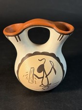 Jemez Pueblo Pottery Small 2.25&rdquo; Wedding Vase New Mexico Signed Patricia Jones