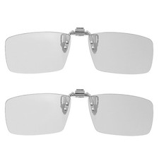 2Pcs Polarized Clip-on 3D Glasses, Square 3D Glasses Frame for RealD Movies