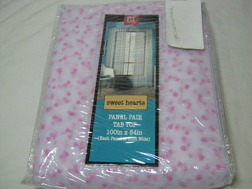 Nuevo BL HOME Rosa Mini Dulces Corazones RED FLOCADA Blanco Transparente Panel VENTANA 2 (50x84) Foto 3 de 4