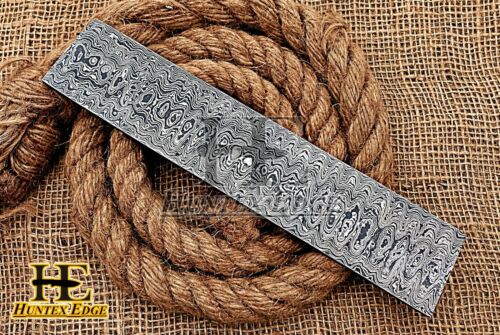 HUNTEX Forged Damascus Steel 250 mm Ladder Pattern Blank Billet DIY Knife Making - Picture 1 of 8