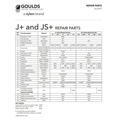 Goulds J15SKIT Repair Rebuild Kit for Goulds J15S Shallow Water Well Jet Pump