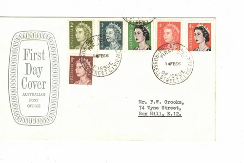 Australia 1966 1c - 4c QE on OFFICIAL FDC