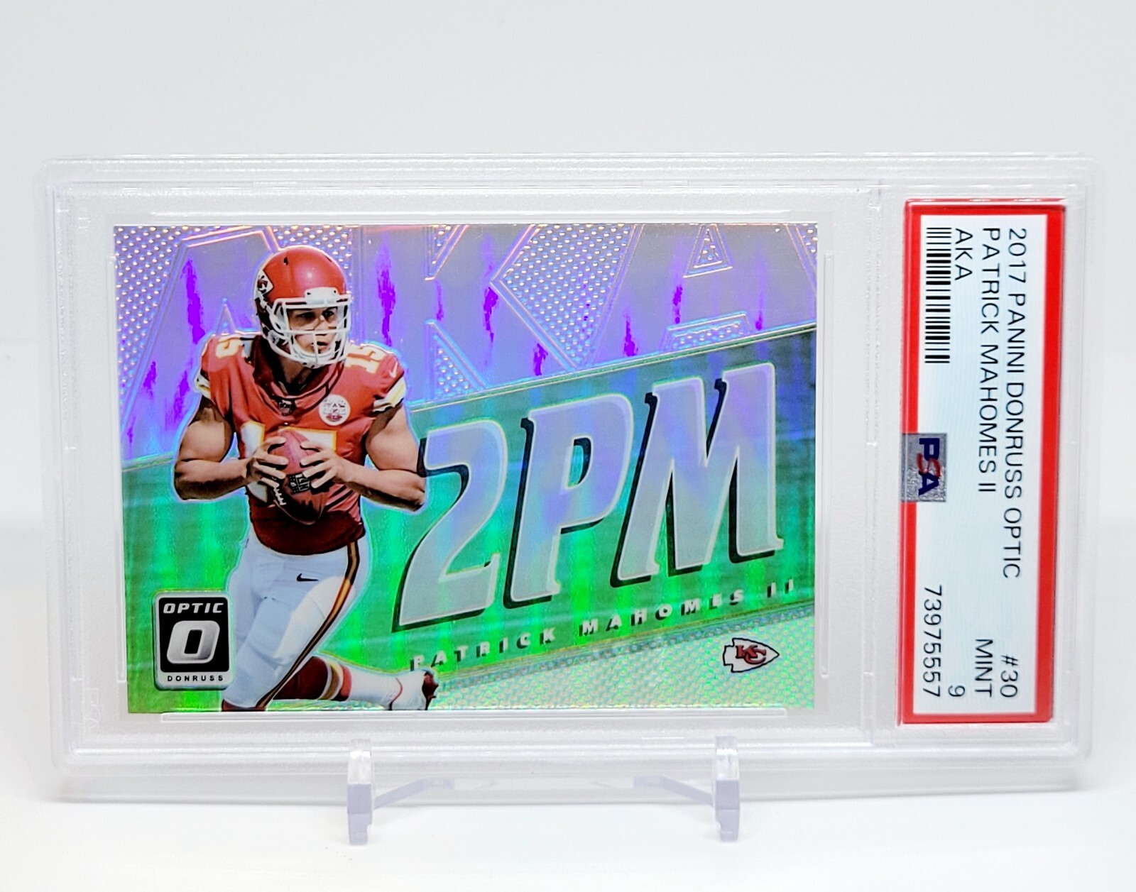 2017 PANINI DONRUSS OPTIC AKA 2PM PATRICK MAHOMES II PSA 9
