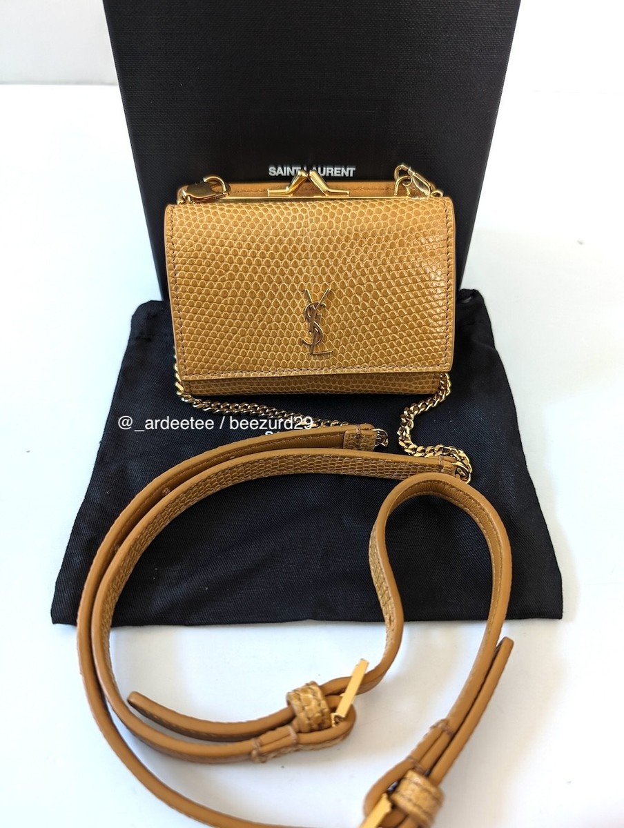 SAINT LAURENT PARIS YSL LIZARD MICRO RIDER CHAIN BELT CROSSBODY