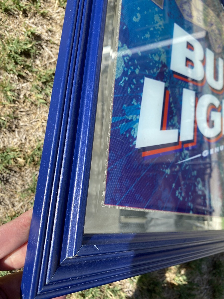 Vintage Rare Bud Light Framed Mirror 32.5 x 26.5 Beer Bar