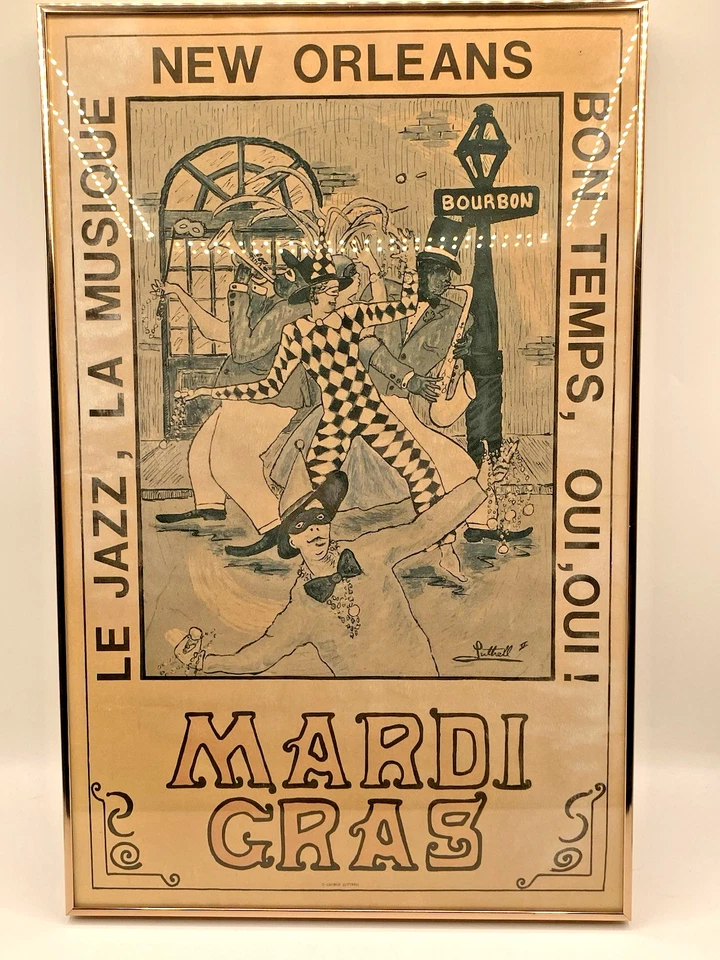 Póster enmarcado George Luttrell Le Mardi Gras Bon Temps, Oui Oui Jazz lugar de nacimiento Foto 2 de 4