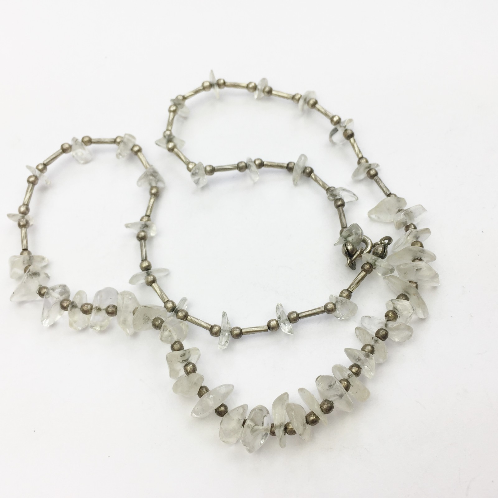 VINTAGE SOLID STERLING SILVER CRYSTAL QUARTZ GEM … - image 1