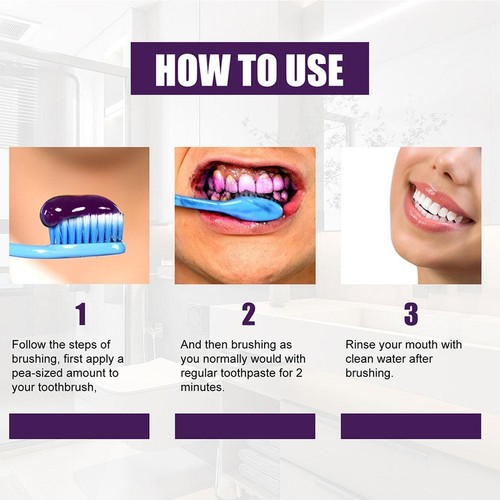 60g Purple Toothpaste for Teeth Whitening V34 Color Corrector Teeth Whitening - Picture 15 of 19