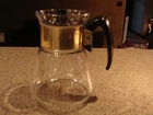 NICE Vintage 50s MCM Pyrex Atomic Gold Starburst Coffee Pot Carafe Pitcher