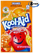 Kool-Aid Orange Unsweetened Soft Drink Mix - .15 oz 8 pack 