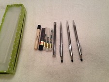 Lot of 3 vintage Cross Chrome Mechanical Pencils  Pen, extra lead. Made in USA.