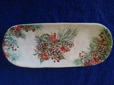Certified International Winter Wonderland Oval Bread Tray