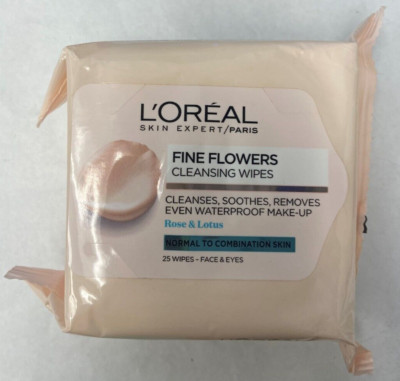 L'Oreal Fine Flowers Cleansing Wipes Normal to Combination Skin *Twin Pack*