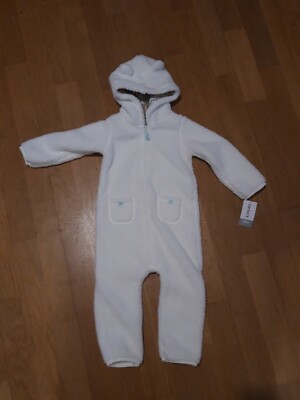 Carters Baby Kuschelanzug Bärchen weiss Kinderwagenanzug Fleece 24 month Gr. 92
