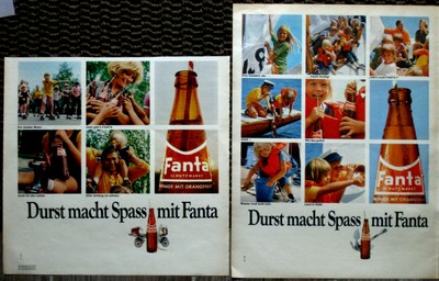 Orig Vintage Werbung 2x Reklame Seiten 1970er Fanta Orangenlimonade Ebay
