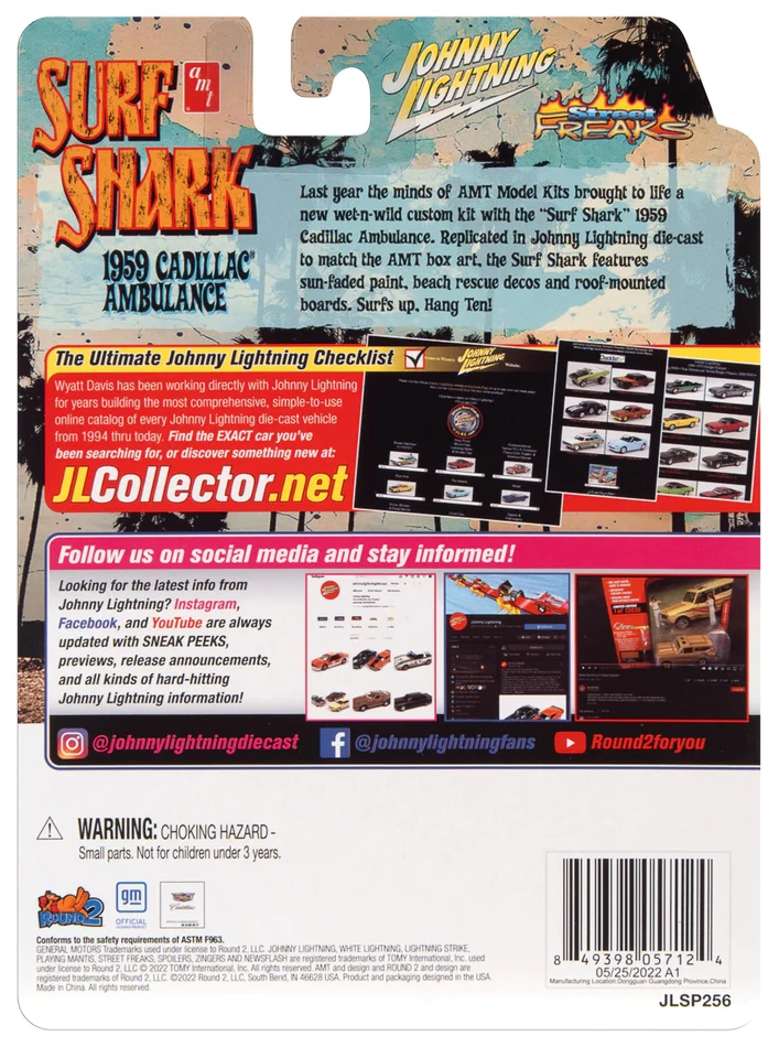 Johnny Lightning 1959 Cadillac Ambulanza Surf Shark 1/64 JLSP256 B7 & BOX1 - Immagine 2 di 3