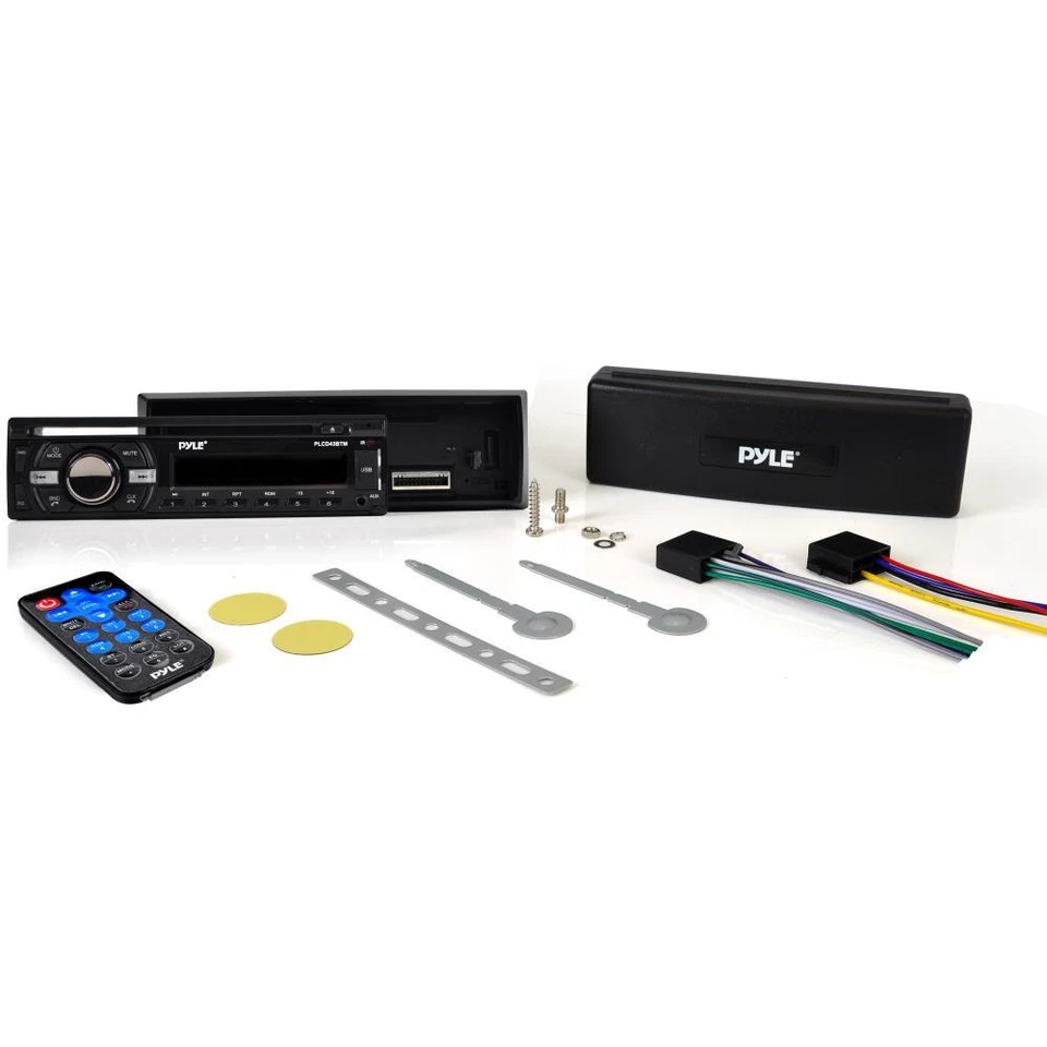 Pyle 1-Din Marine MP3/CD Receiver, 4x 5.25" 180W Max Blue LED Speakers, Antenna - Image 2 of 4