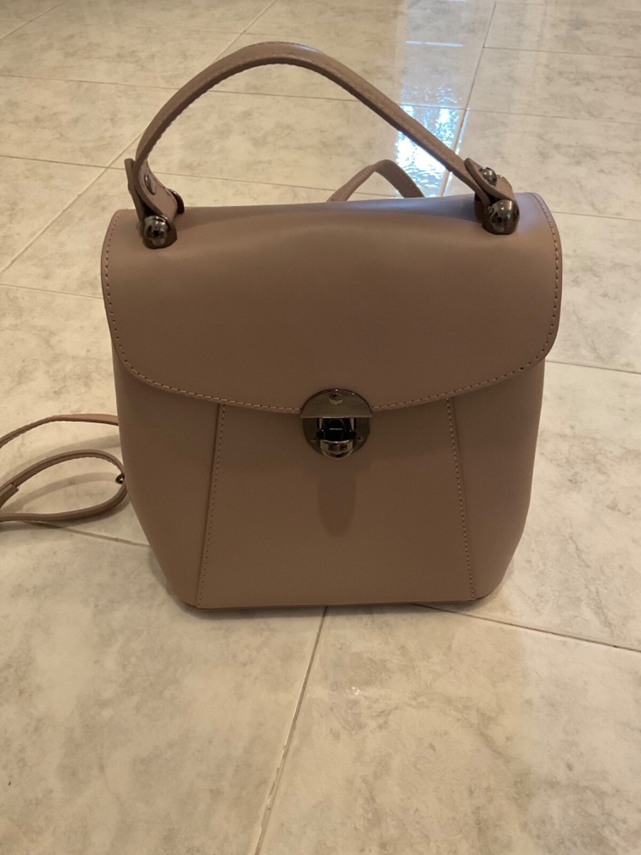 Luana Ferracuti Leather Tan Backpack Style Purse Medium Size  display picture 1