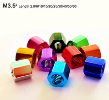 M3.5 Threaded Rod/Bar/Stud/Hexagon Hex Connector Nut Long Nuts Aluminium Alloy