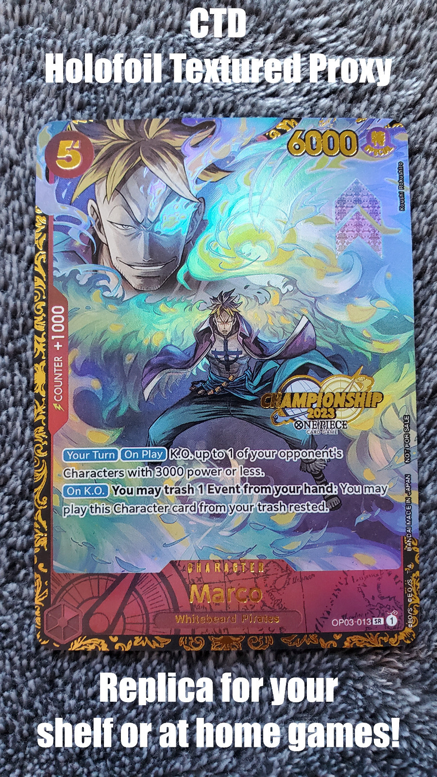 ~ One Piece 2023 Championship Top 32 Marco OP03-013 Inglés ~ Manga Luffy