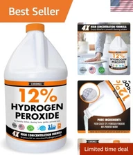 12% Food Grade Hydrogen Peroxide - 1 Gallon, 4X Concentrated Household Cleaner