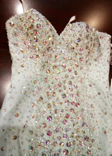 *TERANI*Prom* Pageant* Gown*Dress*Evening* SIZE 0 COLOR BLUE - Picture 8 of 10