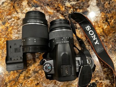 Sony Alpha DSLR-A330 10.2MP Digital SLR Camera W/DT SAM 18-55 and 55-200