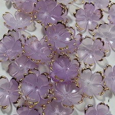 200Pcs Purple Gradient Acrylic Flower Beads, Cherry Blossom Floral Charms for Je