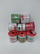 8 Rolls Wired Christmas Ribbon 2.5 In X 12 Ft per roll 6.35 Cm x 3.65 M