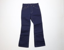NOS Vintage 70s Streetwear Boys Size 14 Flared Wide Leg Denim Jeans Indigo USA