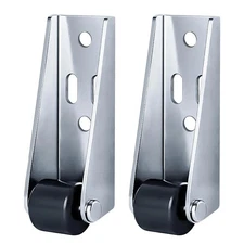 2 Pcs Side Mount Caster Wheels of Non-Slip Heavy Duty Silver/Black 