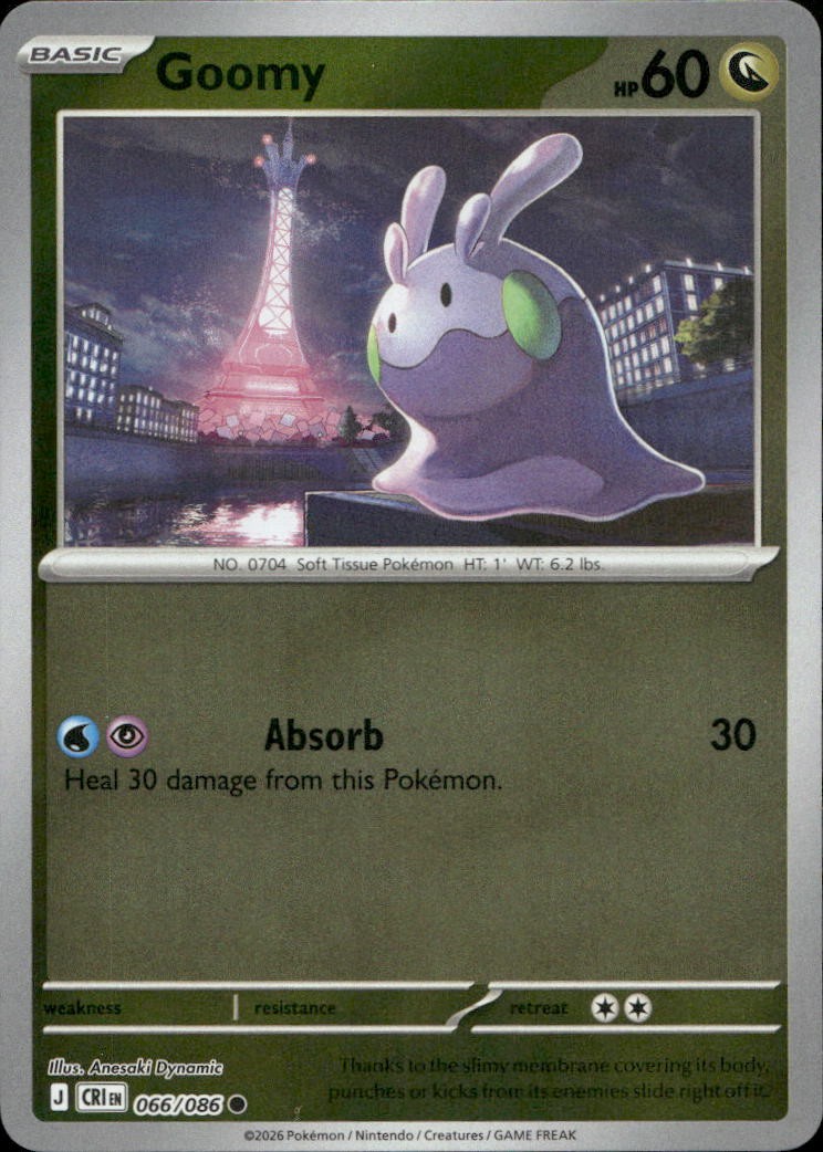 Goomy 066/086 ME04 Chaos Rising Reverse Holo C NM Pokémon — English