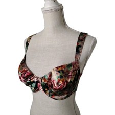 Vintage Maidenform Satin Seduction 9300 Unpadded U/W Bra Floral Womens 36C Satin