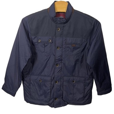 UNTUCKIT Rodier XL Navy Quilted Multi Pocket Insulated Nylon Lite Field Jacket