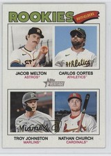 2026 Topps Heritage Quad Rookies SP Nathan Church Troy Johnston Jacob Melton 5f0