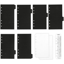 B6 Bible Size Plastic Index, 6-Hole, Set of 4, Black