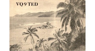 Seychelles QSL Postcard-Anse Royale Beach Mahé Is. 1960s-Radio Contact APO NYC