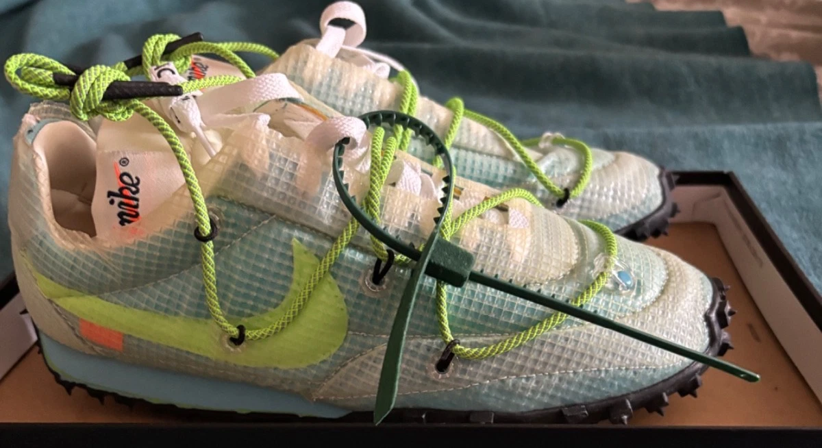 Off-White x Nike Waffle Racer Vivid Sky W for sale | eBay