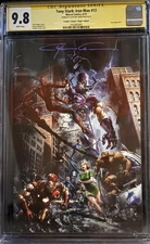 TONY STARK IRON MAN #13 VIRGIN VARIANT CGC 9.8 SS Signed Clayton Crain! AVENGERS